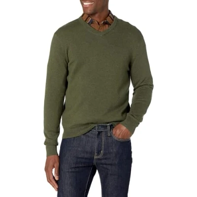 Obrázek Amazon Essentials Herren Pullover mit V Ausschnitt (in Übergröße erhältlich), Olivenheide, L