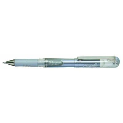 Obrázek Pentel K230 ZO hybridní gelové metalické Grip DX kuličkové pero s pigmentovaným inkoustem, balení po 12 kusech, stříbrné