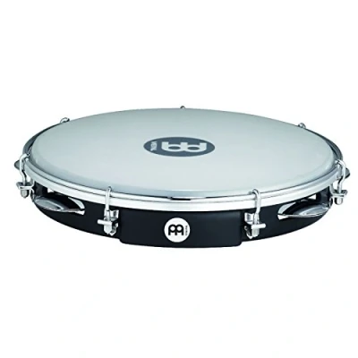 Obrázek Meinl Percussion Tradiční ABS Pandeiro rámový buben se svorkami průměr 10 palců plastová kožešina plast / ocel, černý chromovaný (PA10ABS BK)