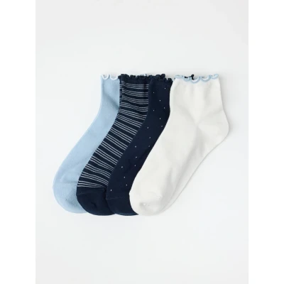 Obrázek Lindex HIGH Ankle Lettuce EDGE 4 PACK Ponožky, Ženy, Velikost: 39 41, Navy