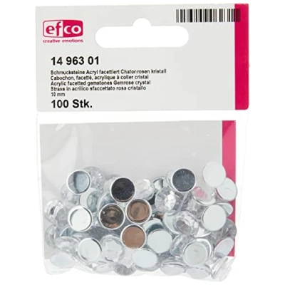 Obrázek efco Facet Gem Rose dekorativní kámen, akryl, křišťál, 10 mm, 100 kusů
