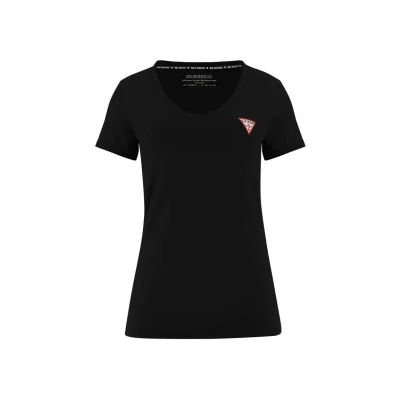 Obrázek Guess MINI Triangle TEE Jednoduché tričko, Ženy, Velikost: XS, Jet black