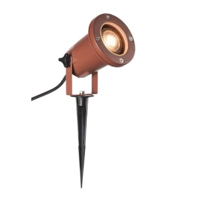 Obrázek SLV NAUTILUS XL venkovní lampa pro osvětlení zahrady, terasy, rostlin, cest, jezírka, venkovního svítidla, svítidlo IP65, GU10, se zástrčkou, rez