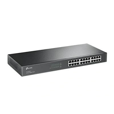 Obrázek TP Link TL SG1024 24 port gigabitový síťový přepínač (19 palců rack montáž, 24*RJ 45 LAN porty, kovové pouzdro, nespravované, Plug und Play, Lifetime záruka) černý