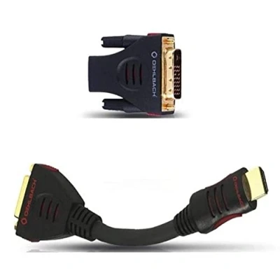Obrázek Oehlbach Adaptér HS/DVI HDMI zdířka (w) na DVI D konektor (m) vysoká bezpečnost kontaktů a obousměrné použití černá