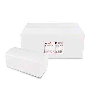 Obrázek Semy Top papírový ručník, 2vrstvý, ZZ/V záhyb, 25 x 21 cm, bílý, 1 balení (1 4000 kusů), ST 88060