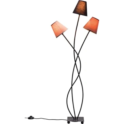 Obrázek Kare Designová stojací lampa Flexible Mocca, černá/hnědá, lampa, ocelová konstrukce, bavlněné stínidla, včetně světelného zdroje, 130 x 50 18 cm (v/š/h)