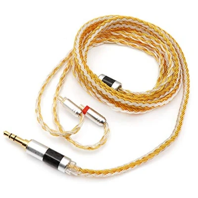 Obrázek LINSOUL Tripowin Zonie 16žilový postříbřený kabel SPC sluchátek BL03 TRN V90 V80 AS10 ZS10 ZS6 ES4 ZST ZSR(2pin 0. 78mm, 3. 5mm, zlatý)