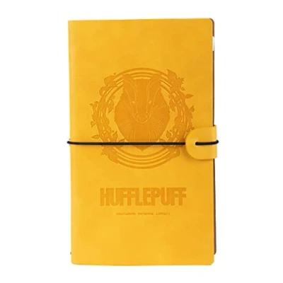 Obrázek Grupo Erik Reisetagebuch zum Selberschreiben Harry Potter Hogwarts Hufflepuff Bullet Journal Dotted Notizbuch Leder (synthetisch) Tagebuch für Erwachsene Kinder Klein Gepunktet
