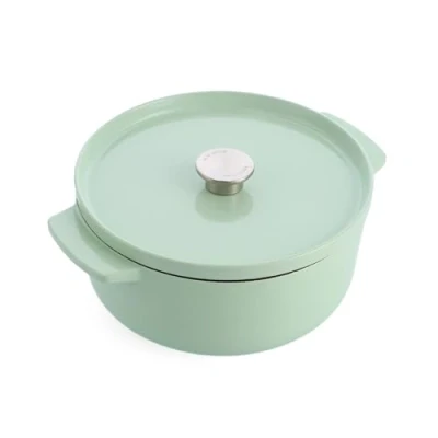Obrázek KitchenAid Cast Iron 26 cm/5,2l kastrol s víkem, vysoce kvalitní, robustní a dlouhou životností, opečení, pečení, smalt bez PFAS vnitřní strana, indukce, ergonomická rukojeť, odolná do trouby 260