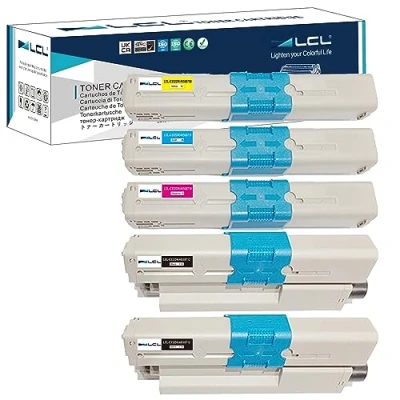 Obrázek LCL Kompatibilní toner C332dnW C332dn c332 MC363dnw MC363dn MC363 46508716 46508712 46508711 46508710 46508709 (2černý 1Cyan 1Magenta1žlutá) náhrada za OO ki C33322dn