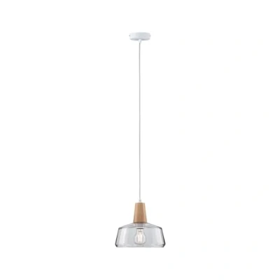 Obrázek Paulmann 79744 Neordic závěsné svítidlo Ylvie max. 1x20W závěsná lampa pro E27 lampy stropní čiré/dřevo 230V sklo/dřevo bez žárovky