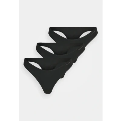 Obrázek Calvin Klein Underwear Thong 3 PACK Tanga, Ženy, Velikost: Small, Black/black/black