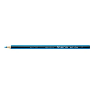 Obrázek STAEDTLER Pastelky Noris colour, světle modrá, protiskluzový měkký povrch, vysoká odolnost proti zlomení, Made from Upcycled Wood, intenzivní barvy, šestihranný formát, 12 modrých barevných