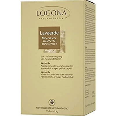 Obrázek LOGONA přírodní kosmetika Lavaerde prášek, Ghassoul, tonery pro vlasy a péči o tělo, veganské, bez tenzidů, 1000 g