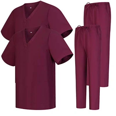 Obrázek MISEMIYA Pack * 2 Pcs Unisex Schrubb Set Medizinische Uniform mit Oberteil und Hose ref.2 8178 X Small, Granat 68