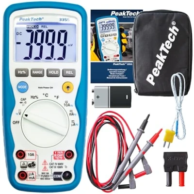 Obrázek PeakTech Multimetr P 3355 digitální, IP67, auto Range, teplota, CAT IV 600V