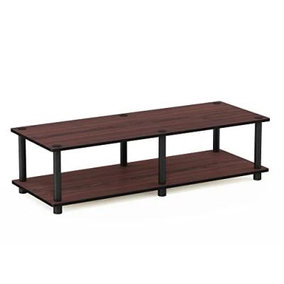 Obrázek Furinno Just No Tools širokoúhlý televizní stojan, police, tmavá třešeň/černá, 104,9 (šířka) x 27,7 (výška) 39,6 (hloubka) cm