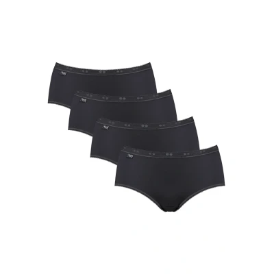 Obrázek Sloggi SLIP MIDI, Basic 4ER PACK, Einfarbig Kalhotky, Ženy, Velikost: 48, Schwarz