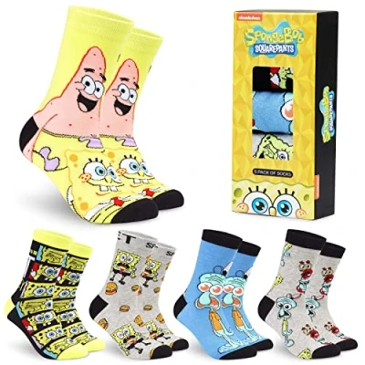 Obrázek SPONGEBOB SQUAREPANTS Veselé pánské ponožky, balení po 5 kusech Swamkopf Barevné ponožky sada, vícebarevné