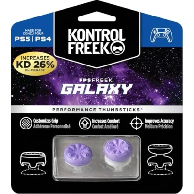 Obrázek KontrolFreek FPS Freek Galaxy Lila pro Playstation 4 (PS4) a 5 (PS5) Performance Thumbsticks 1 x vysoké, střední fialové