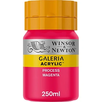 Obrázek Winsor &amp; Newton Akrylová barva Galeria 2137533, vysoká pigmentace, stálé na světle, odolné proti stárnutí, krémová konzistence, 250 ml hrnec Process Magenta