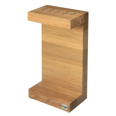 Obrázek KAI Shun C blok na nože z olejovaného dubu elegantní uložení nožů místo pro 5 kuchyňských do délky čepele 26 cm protiskluzové gumové nožky rozměry: 17 x 10 30