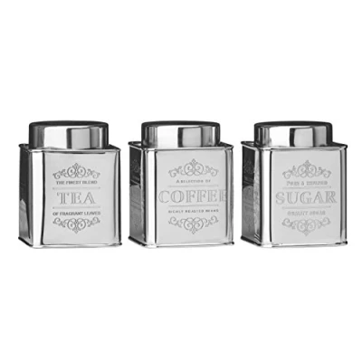 Obrázek Premier Housewares Sada na čaj/kávu/cukroví z ušlechtilé oceli, 3dílná, nerezová ocel, stříbrná, 10 x 30 13