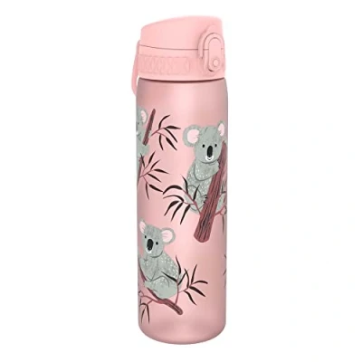Obrázek Ion8 Láhev na pití, 500 ml, zabezpečený proti protékání, otevírání jednou rukou, bezpečné uzavírání, vhodné do myčky nádobí, bez BPA, držadlo, skládací víčko, snadné čištění, klimaticky neutrální,