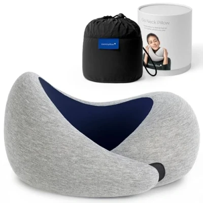 Obrázek OSTRICH PILLOW GO cestovní polštář s paměťovou pěnou pro letadla, auto, opěrka šíje létání, Power Nap, příslušenství ženy a muže, Tmavě modrá