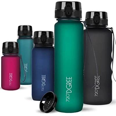 Obrázek 720DGREE láhev na pití 650 ml &quot;uberBottle&quot; soft Touch + sítko bez BPA vodu odolná proti vytečení pro děti, do školy, sport, univerzitu, outdoor, cesty tritanová sportovní