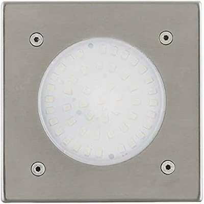Obrázek EGLO LED osvětlení pro vestavbu do podlahy Lamedo, 1 vestavné svítidlo s osvětlením, chodníkové z ušlechtilé oceli, barva: stříbrná, sklo: bílá, satinované, hranaté, IP67