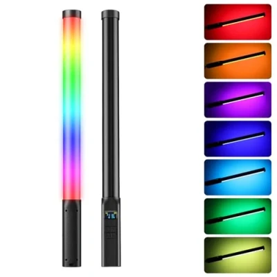 Obrázek ULANZI Ruční video světlo VL119, 10 W, 360 plné barvy RGB světelná tyč, jas luxů @ 0,5 m, tubové s baterií 3300 mAh, 2500 K 9000 K, nastavitelné pro portrétní fotografii výrobku