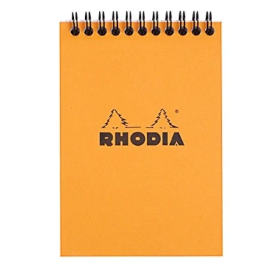 Obrázek Rhodia Poznámkový blok 13500C (DIN A6, 10,5 x 14,8 cm, dvojitá spirála, čtverečkovaný, mikroperforovaný, 80 listů) 1 kus oranžový