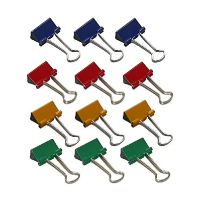 Obrázek Wedo 642151999 svorky, 12 ks v sáčku, lakovaný Kov odnímatelná Za ucho, silná pružina, 19 mm, barevně tříděné