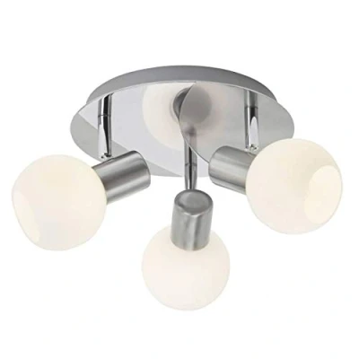 Obrázek BRILLIANT Lampa Tiara Spotrondell 3flg železo/bílá 3x D45, E14, 40 W, vhodná pro žárovky s kapkami (není součástí dodávky) hlavy otočné