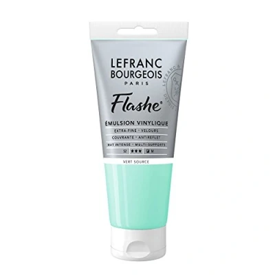 Obrázek Lefranc Bourgeois 300652 Flashe akrylová barva &amp; vinylová barva, vysoce pigmentovaná, elastická, stálá na světle, odolná proti stárnutí, matná, pro vnitřní i venkovní použití, 80 ml tuba pramenitá zelená