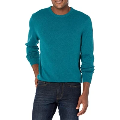 Obrázek Amazon Essentials Herren Pullover mit Rundhalsausschnitt (in Übergrößen erhältlich), Grünblau Meliert, M