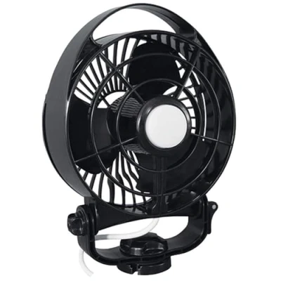 Obrázek SEEKR by Caframo Maestro™ 12V Ventilator mit variabler Geschwindigkeit, Licht und montierbarer Fernbedienung. Schwarz. Hergestellt in Kanada.