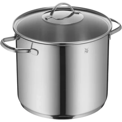 Obrázek WMF Provence Plus hrnec na zeleninu polévku, indukční 24 cm, skleněná poklice, velký vaření 8,8 l, nerezová ocel Cromargan, leštěná, bez povrchové úpravy, vhodný do trouby