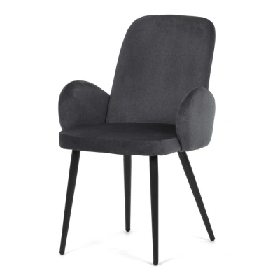 Obrázek Židle jidelní, šedá látka, černá kovová noha DCL X7129 GREY2