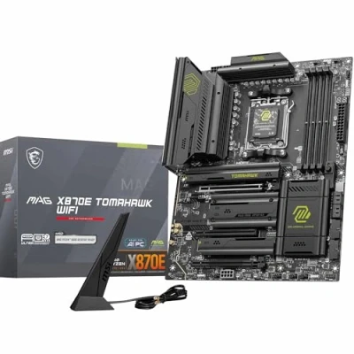 Obrázek MSI MAG X870E Tomahawk WiFi základní deska, ATX podporuje AMD Ryzen 9000/8000 / 7000 procesory, AM5 80A SPS VRM, DDR5 Memory Boost 8400+ MT/s (OC), PCIe 5.0 x16, M.2 Gen5, Wi Fi 7, 5G LAN