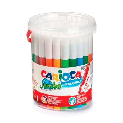 Obrázek CARIOCA Jumbo Omyvatelné maxi fixy pro děti, 50 kusů