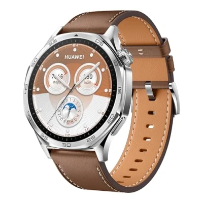 Obrázek HUAWEI Watch GT 5 46 mm Smartwatch, Kunstvolles Design, Erweiterte Lauf und Fahrradfunktionen, Gesundheitsmonitoring, Bis zu 14 Tage Akkulaufzeit, Kompatibel mit iOS&amp;Android, Braun【Amazon Exklusiv】