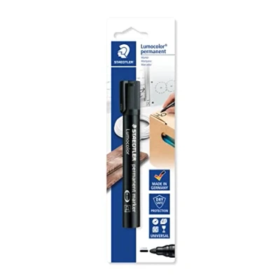 Obrázek Staedtler 352 9 Bkda permanentní popisovač Lumocolor, plnitelný, Kuličkový hrot, blistr karta s 1 kus, Černá