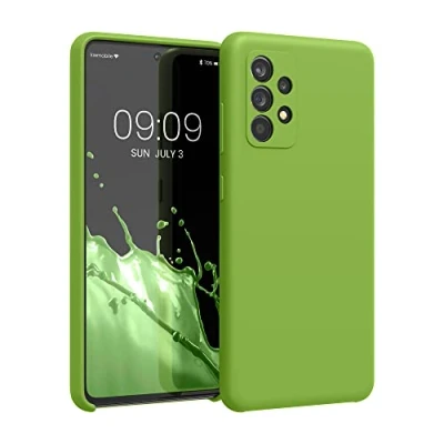 Obrázek kwmobile pouzdro kompatibilní se Samsung Galaxy A52 / 5G A52s silikonové na mobil měkký povrch bezdrátové nabíjení zelený pepř