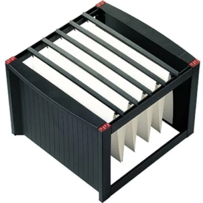 Obrázek helit H6110092 Přihrádka na závěsné tabule, extra stabilní, stohovatelné, černá / červená, DIN A4