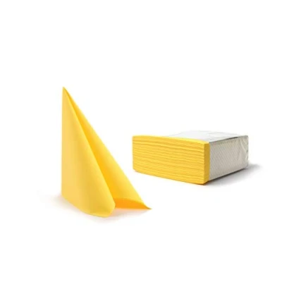 Obrázek Alvotex CHIC Airlaid 50 ubrousků, podobné látce, vysoce kvalitní, jednorázový ubrousek, žlutý, 40 x cm