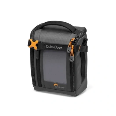 Obrázek Lowepro GearUp Creator Box Medium II, bezzrcadlová taška na fotoaparát a DSLR, rychle přístupná z recyklovaných látek, polstrovaný oranžový vnitřní díl, šedá