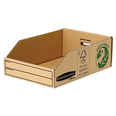 Obrázek Bankers box Earth na drobné díly (200 mm, 100% recyklovaný karton) 50 kusů hnědý